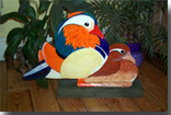 Hand painted ply wood pets. Mandarin ducks